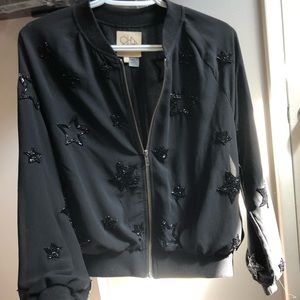 Chaser star beaded bomber jacket